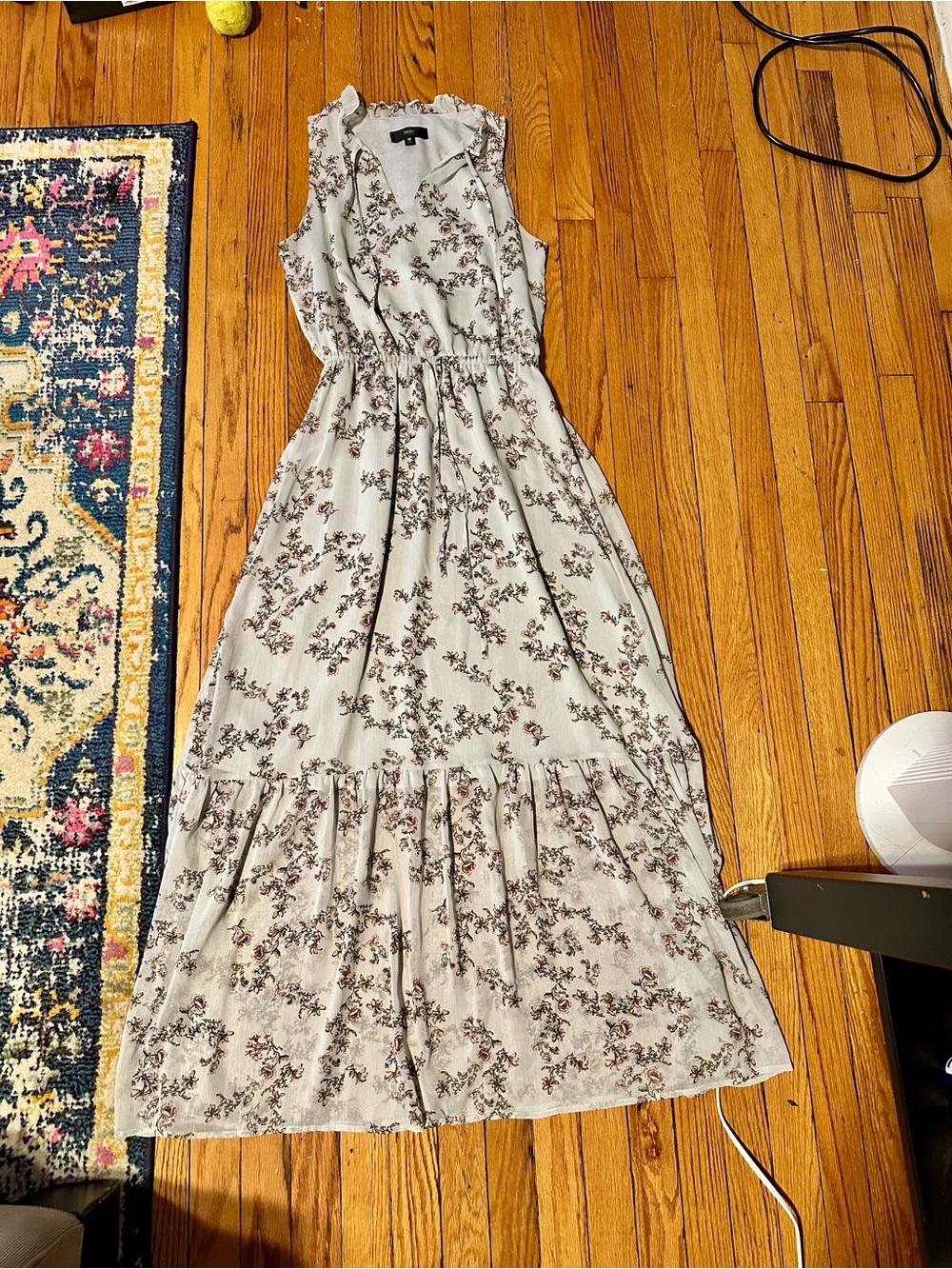 Mossimo Supply Co. Cream Maxi Dress with Brown Floral Print
